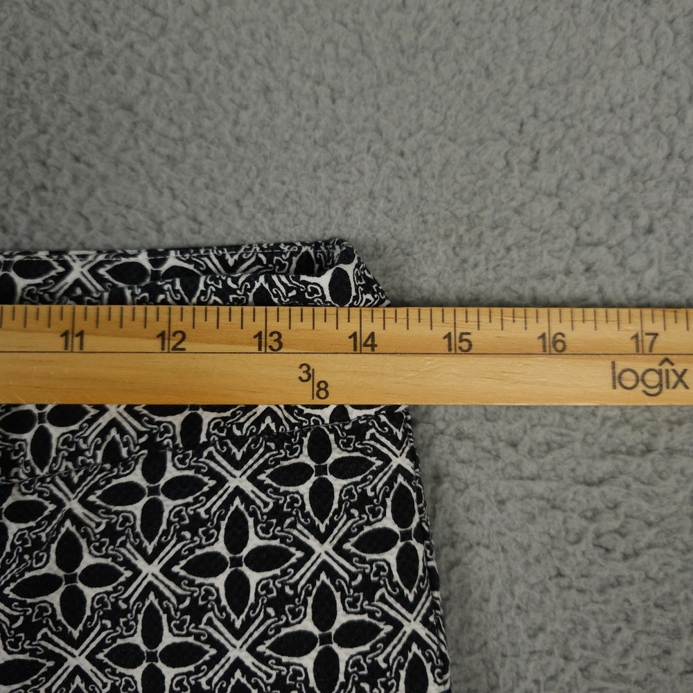 Talbots Pants Women 2 Black White Geo Star Hampshire Stretch Career Office Ankle - Picture 5 of 12